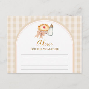 Pastel Cutie Pie Gingham Baby Shower Advice Mum Enclosure Card