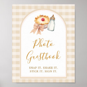 Pastel Cutie Pie Gingham Fall Photo Guestbook