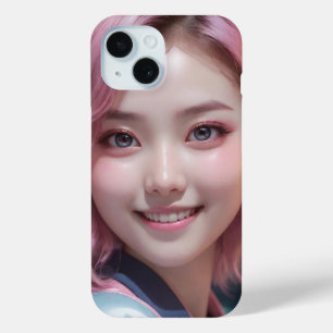 Pastel Cyber: A Fantastical Digital Portrait with  iPhone 15 Case
