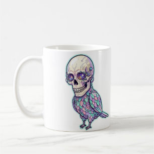 Pastel Cyber Skull &Mechanical Bird with Cosmic Ey Coffee Mug
