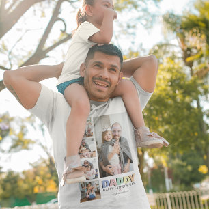 Pastel Daddy 5 Photo Fathers Day  T-Shirt