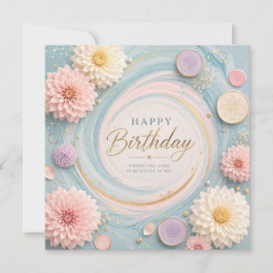 Pastel Dahlia Birthday Whirl Card