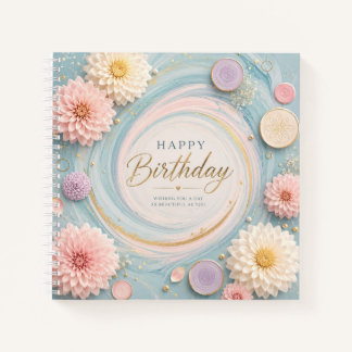 Pastel Dahlia Birthday Whirl Notebook