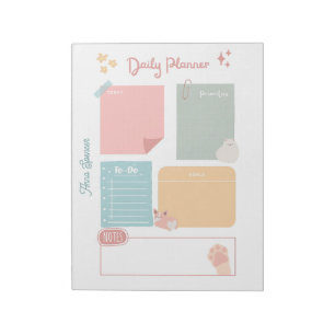 Pastel Daily Planner for Students Notepad