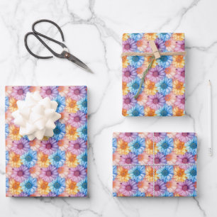Pastel Daisies Wrapping Paper Sheet