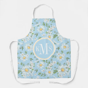 Pastel Daisy Flower Garden Pattern Apron