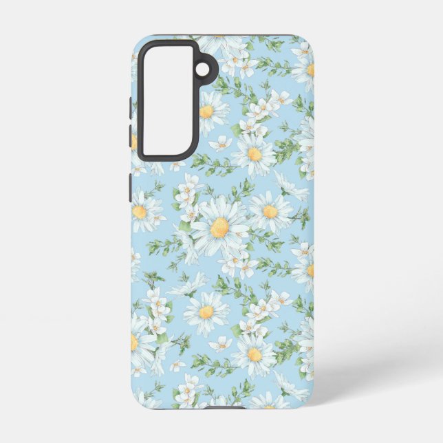 Pastel Daisy Flower Garden Pattern Samsung Galaxy S21 Case (Back)