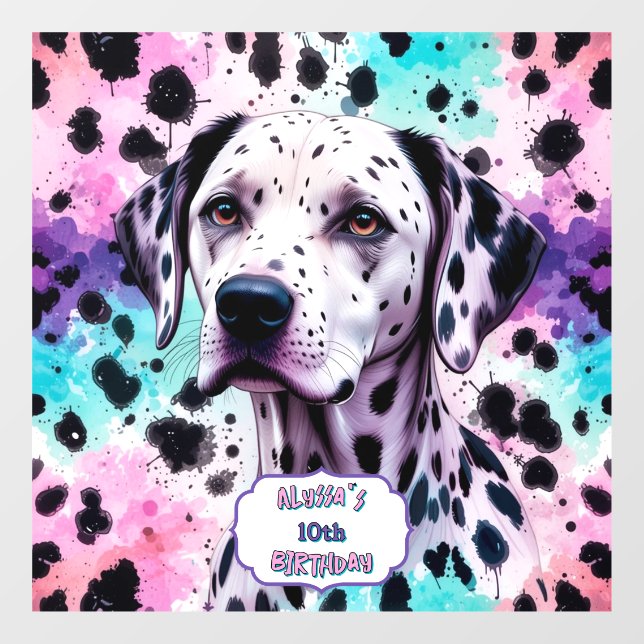 Pastel Dalmatian Dog Birthday Party (Sheet)