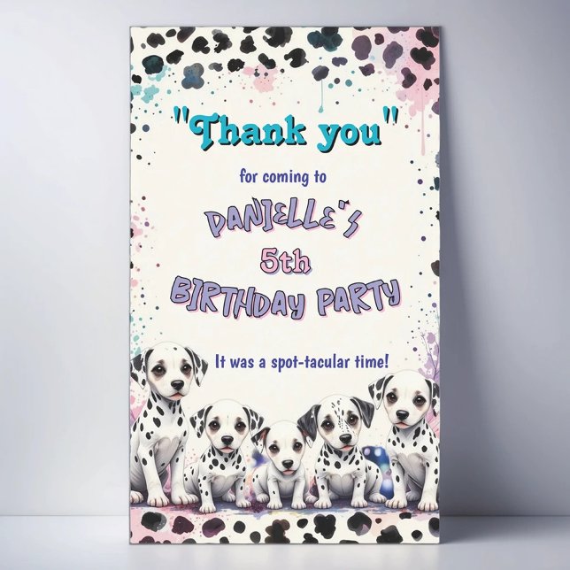 Pastel Dalmatian Spot-tacular Thank You  Rectangular Sticker (Creator Uploaded)