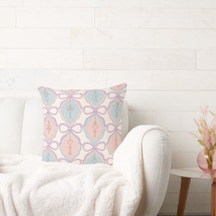 Pastel Decorative Girly Pink and Blue Cushion