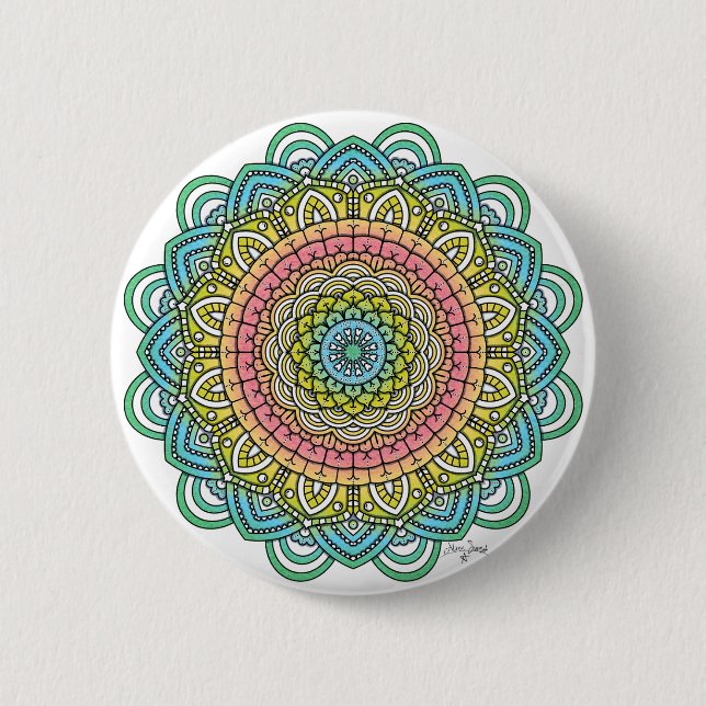 Pastel Defleur Mandala 6 Cm Round Badge (Front)