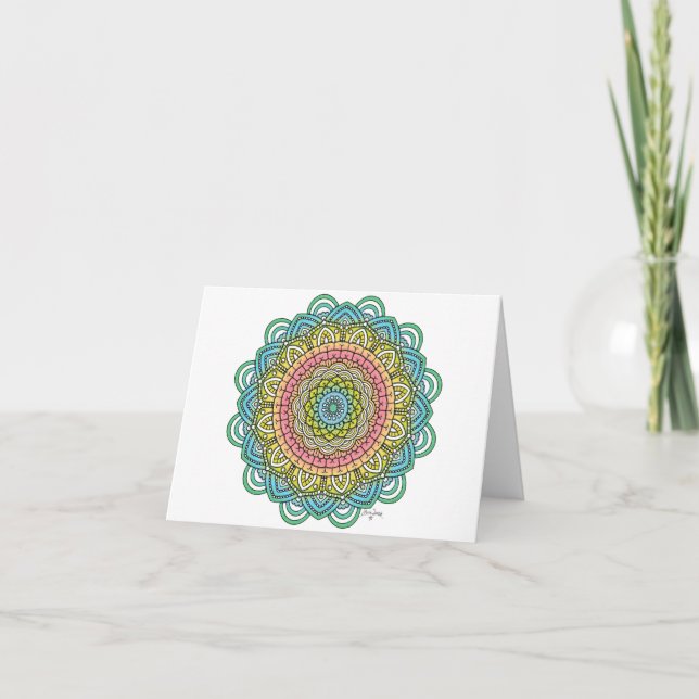 Pastel Defleur Mandala Card (Front)