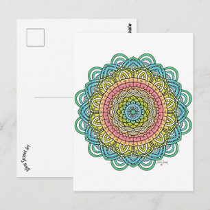 Pastel Defleur Mandala Postcard