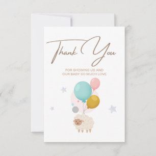 Pastel Delight: Cute Baby Shower Thank You Card