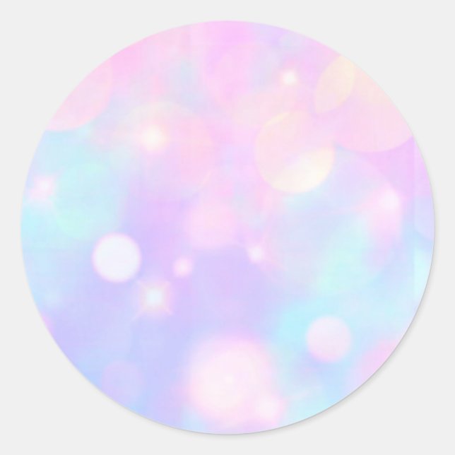 Pastel Design Pink, Blue and Lavender  Classic Rou Round Sticker (Front)