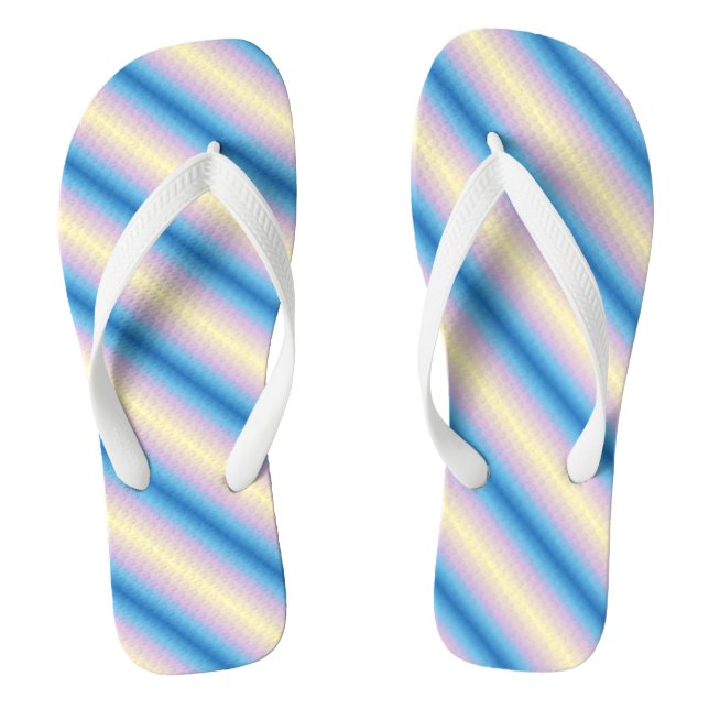 Pastel Diagonal Stripes Jandals (Footbed)