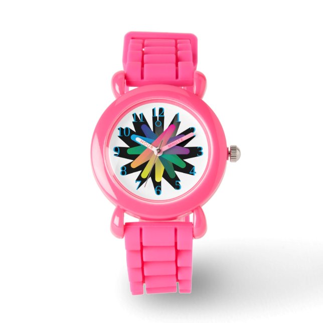 pastel dial big cyan letters watch (Front)