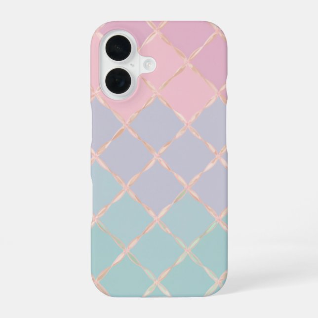Pastel Diamond Grid Phone Case (Back)