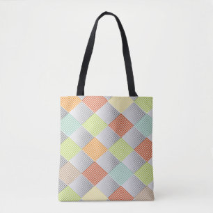Pastel Diamond Pattern All-over-Print Tote Bag