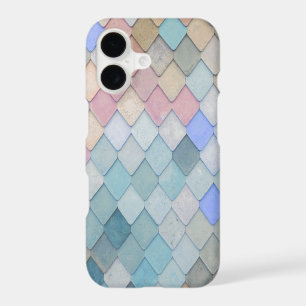 Pastel Diamond Pattern Mermaid Blue Green Pink