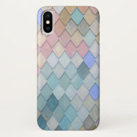 Pastel Diamond Pattern Mermaid Blue Green Pink