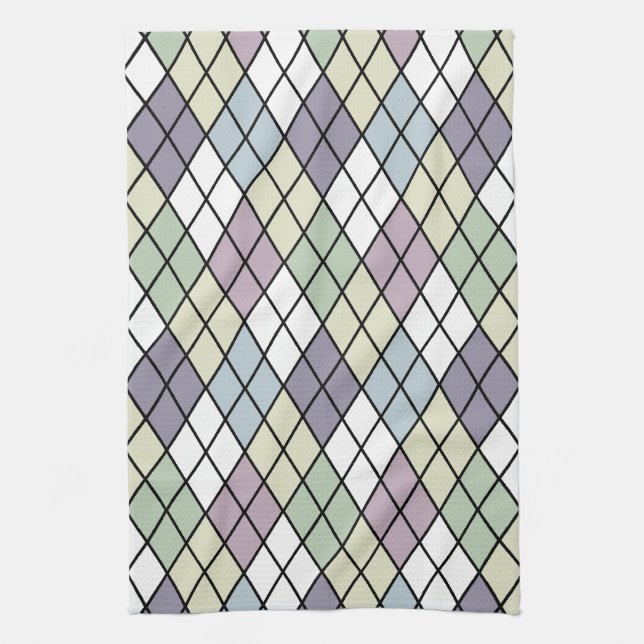 Pastel Diamonds Tea Towel (Vertical)