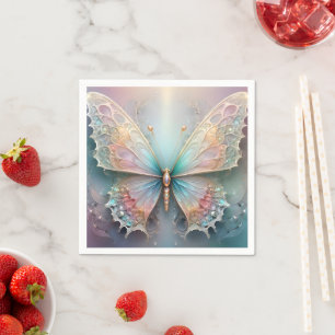Pastel Dimensional 3D Butterfly, Napkin