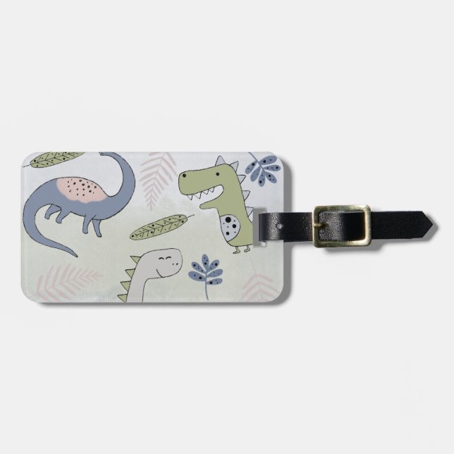 Pastel Dinosaur  Luggage Tag (Front Horizontal)