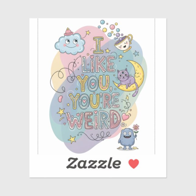 Pastel Doodle Whimsical Cat Monster (Sheet)