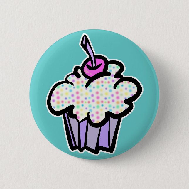 pastel dots cupcake 6 cm round badge (Front)
