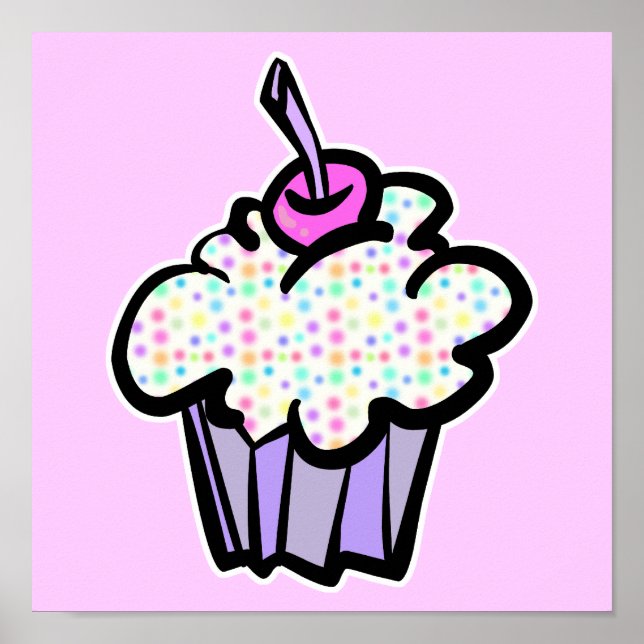 pastel dots cupcake poster (Front)