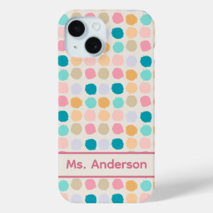 Pastel Dots Personalised iPhone 15 Case