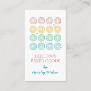 Pastel Doughnuts Pastry Bakery Business Card