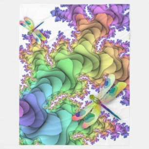 Pastel Dragonflies Fleece Blanket