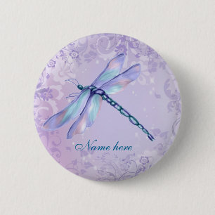Pastel Dragonfly- - Customise 6 Cm Round Badge