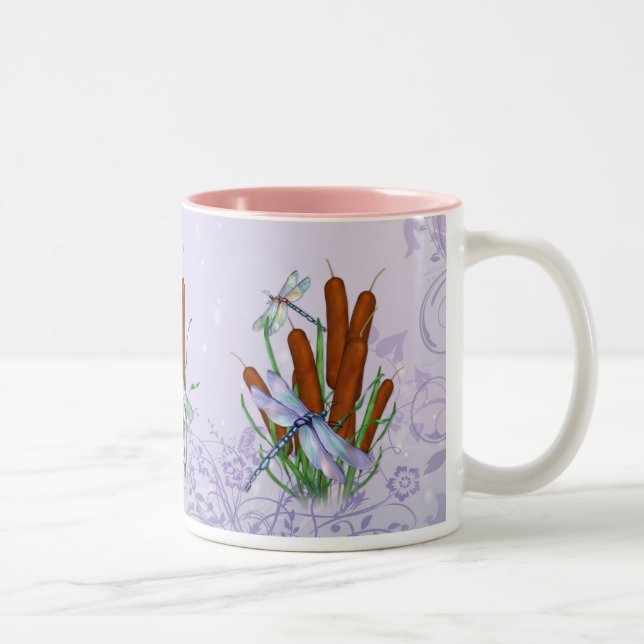 Pastel Dragonfly Two-Tone Coffee Mug (Right)