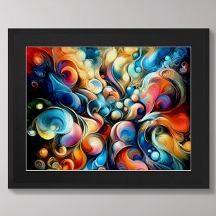 Pastel Drawing Abstract Bubbly Organic Colorful Poster