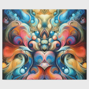 Pastel Drawing Abstract Bubbly Organic Colourful Wrapping Paper