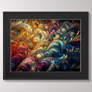 Pastel Drawing Abstract Organic Bubbly Colorful Poster