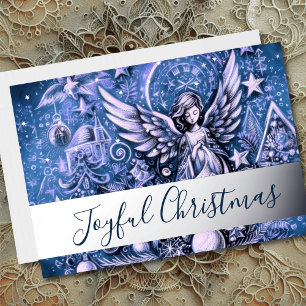 Pastel Drawing Blue Christmas Angel