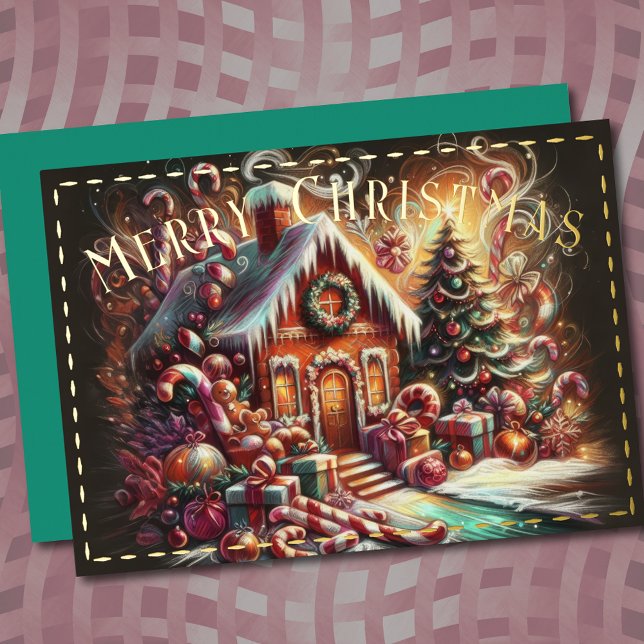 Pastel Drawing Christmas Holiday Gingerbread House (Creator Uploaded)