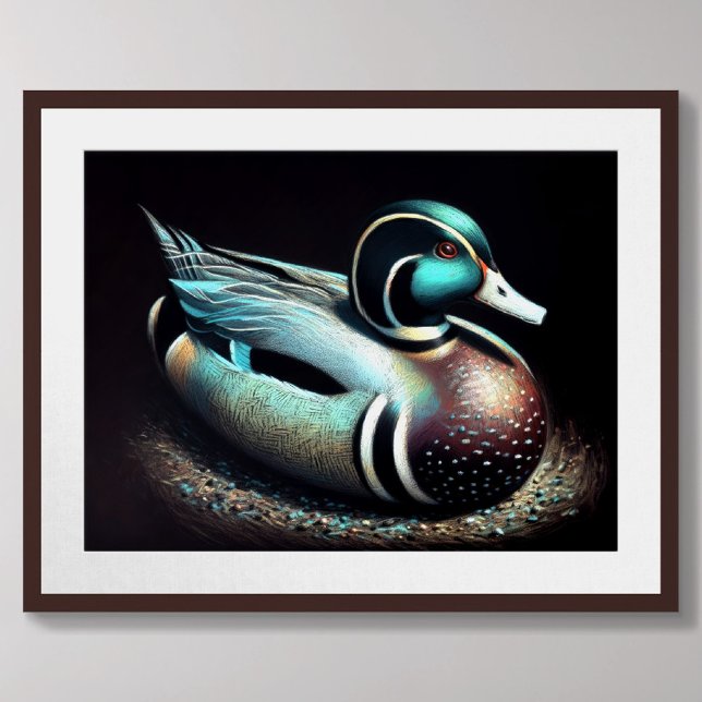 Pastel Drawing Duck Decoy Teal Poster (Creator Uploaded)