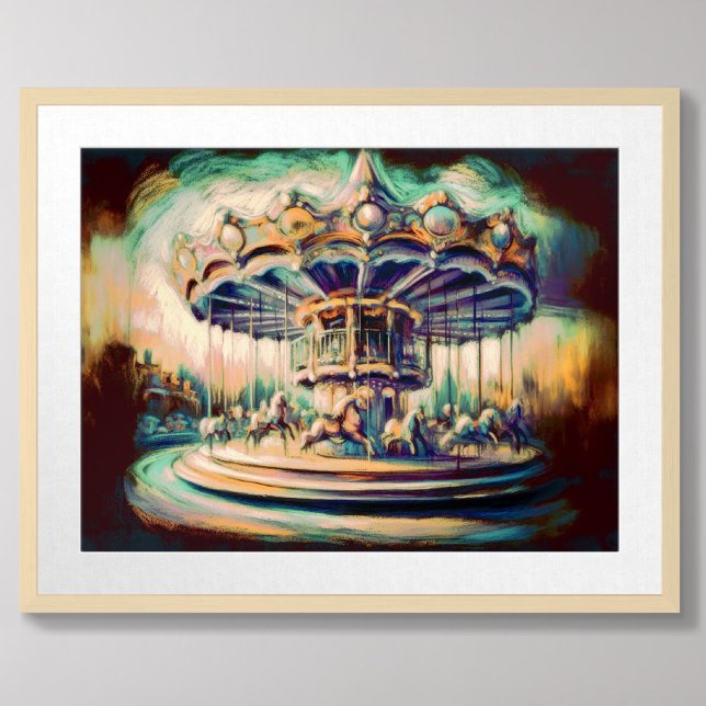 Pastel Drawing Faded Childhood Memory Carousel Poster (Creator Uploaded)