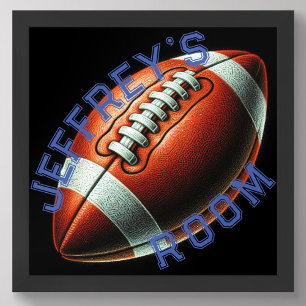 Pastel Drawing Football Personalise Name Poster