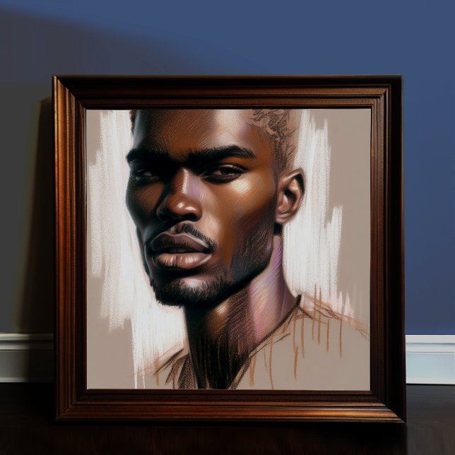 Pastel Drawing Handsome Black Man Beard Poster (Creator Uploaded)