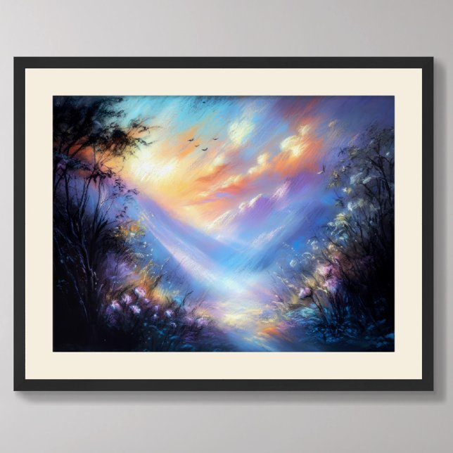 Pastel Drawing Heavenly Landscape Poster (Creator Uploaded)