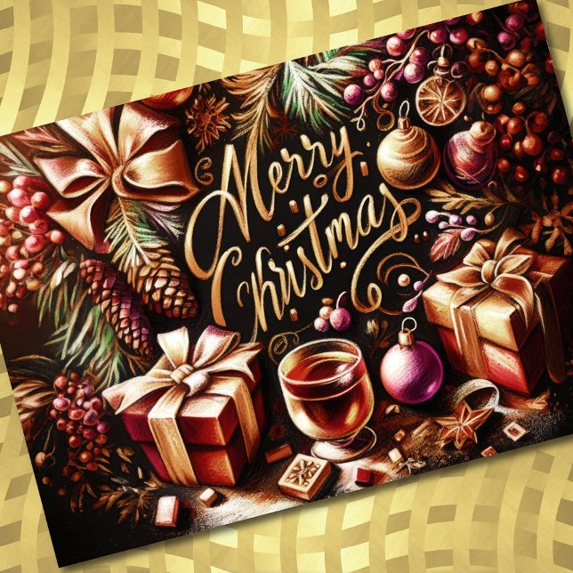 Pastel Drawing of Christmas Whimsical Card (Creator Uploaded)