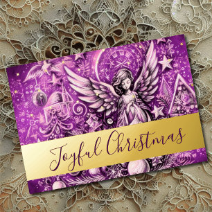 Pastel Drawing Purple Christmas Angel