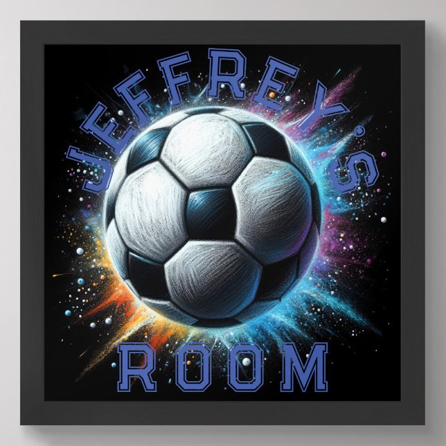 Pastel Drawing Soccer Ball Power Personalise Poster (Creator Uploaded)