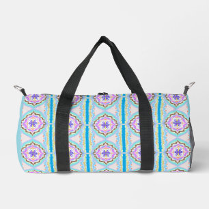 Pastel Dream Boho Geometric Kaleidoscope Duffle Bag